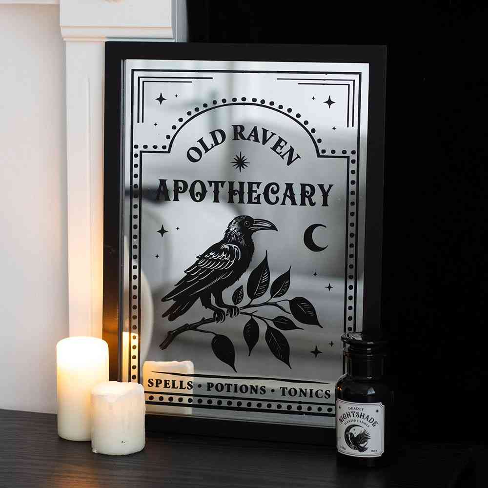 Something Different - Old Raven Apothecary Mirrored Muurdecoratie - Multicolours